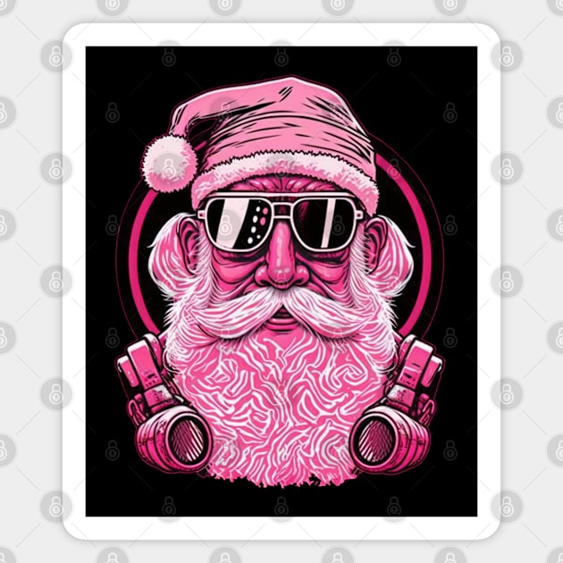 Retro Vintage Pink Santa Claus Magnet by GIFTGROO